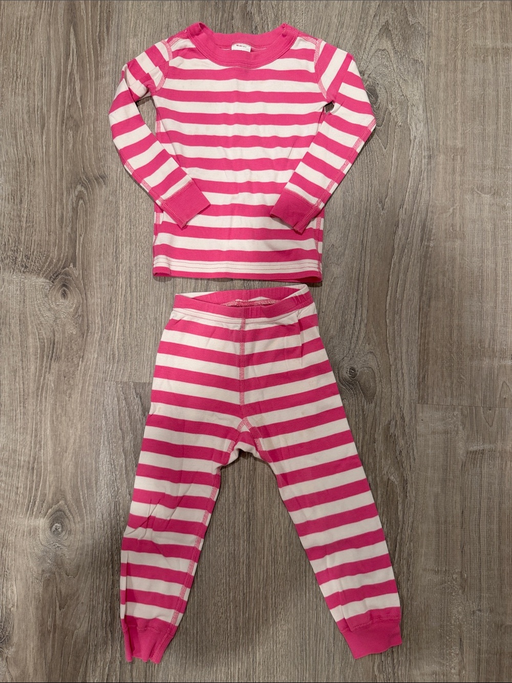Hanna Andersson Bright Pink and White Striped Pajama Set